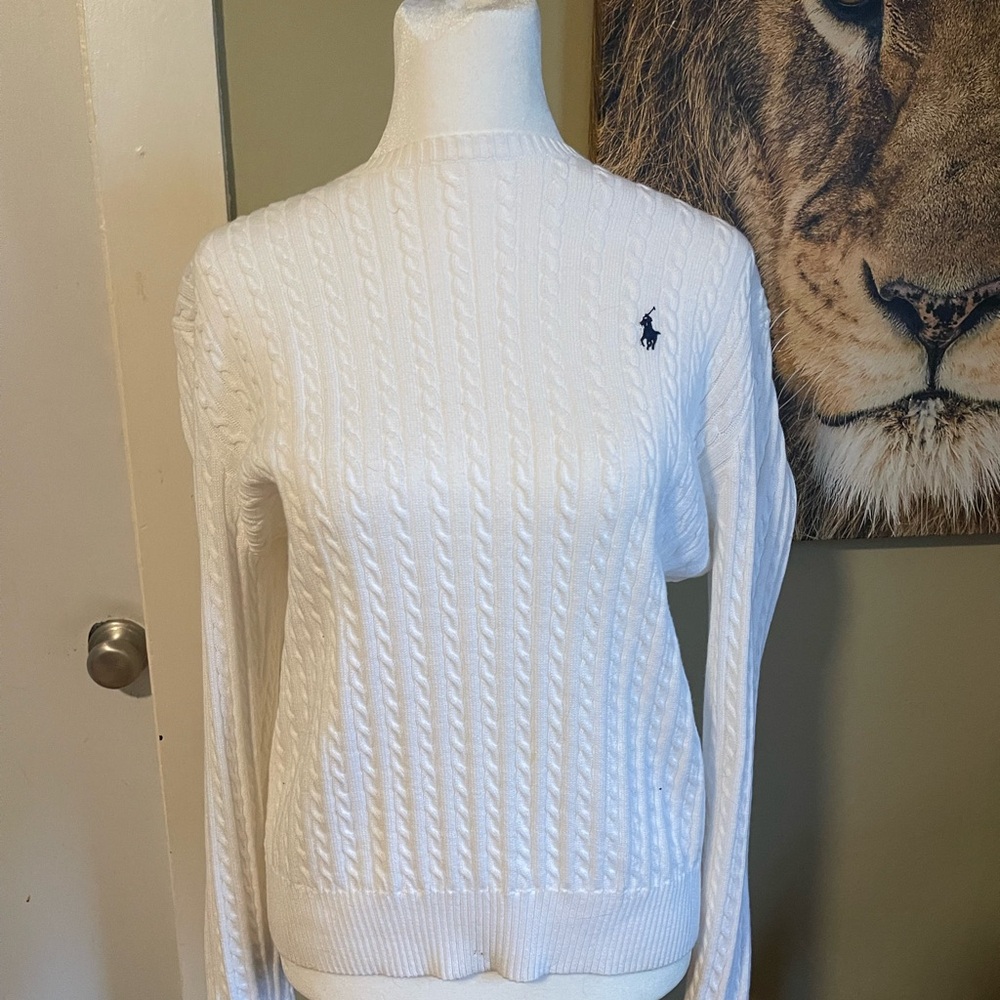 White sweater close knit Ralph Lauren